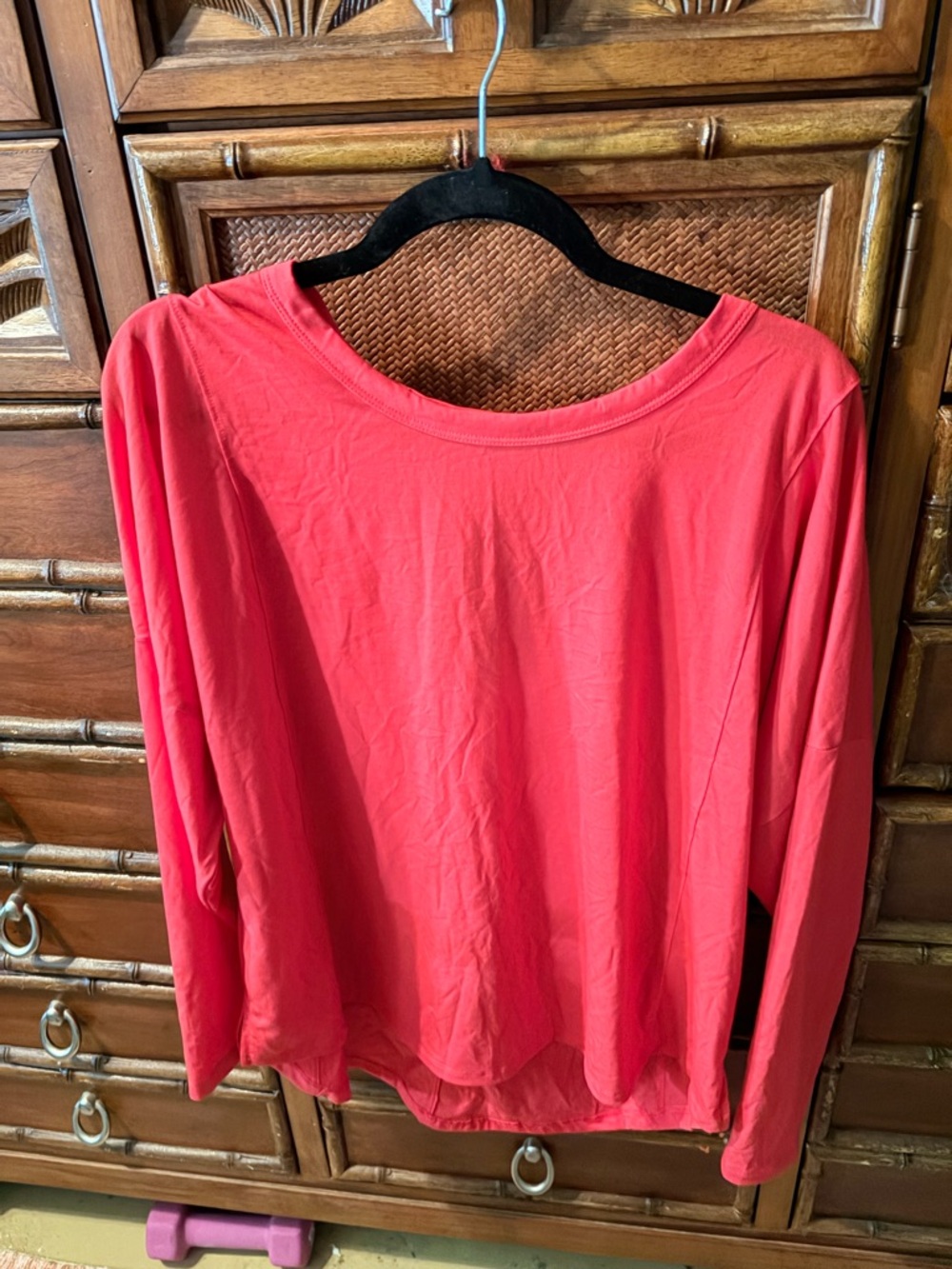 Women's Long Sleeve Crewneck Top - Red